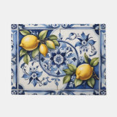 Italienisch Amalfi Blau-Fliesen Zitronen Fußmatte (Vorderseite)