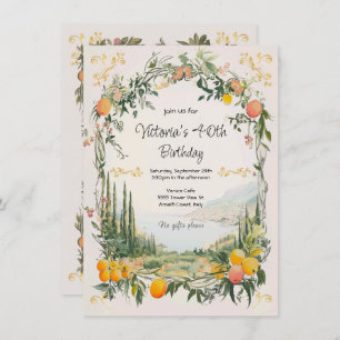 Italienisch Amalfi Coastal Lemon floral Geburtstag Einladung