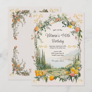 Italienisch Amalfi Coastal Lemon floral Geburtstag Einladung
