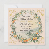 Italienisch Amalfi Coastal Orange Blumengestein Sa Einladung (Vorderseite)