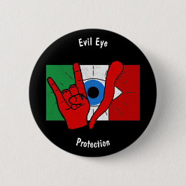 Italienisch American Evil Eye il Malocchio Maloik Button