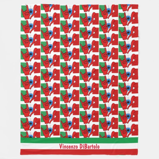 Italienisch American Evil Eye il Malocchio Maloik  Fleecedecke (Vorderseite)