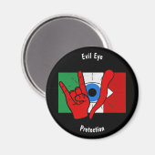 Italienisch American Evil Eye il Malocchio Maloik  Magnet (Vorderseite/Rückseite)