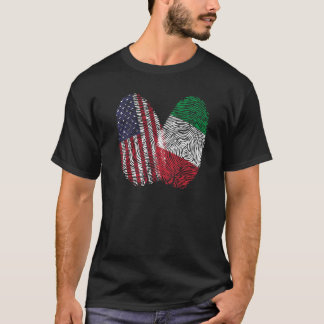 Italienisch American Flag Fingerprint Italien T-Shirt
