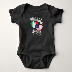 Italienisch American Heart Flags Italien Amerika Baby Strampler