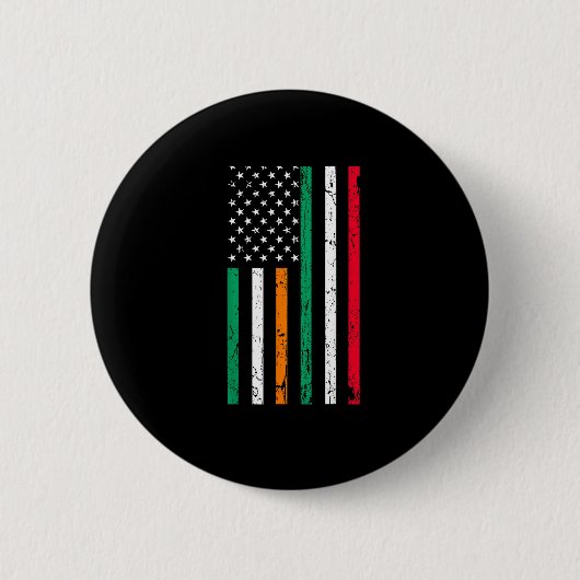 Italienisch-amerikanische Flagge Irland Italien ST Button (Vorderseite)