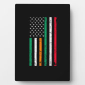 Italienisch-amerikanische Flagge Irland Italien ST Fotoplatte (Vorderseite)
