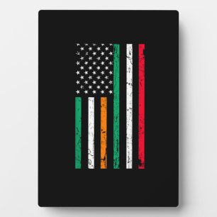 Italienisch-amerikanische Flagge Irland Italien ST Fotoplatte