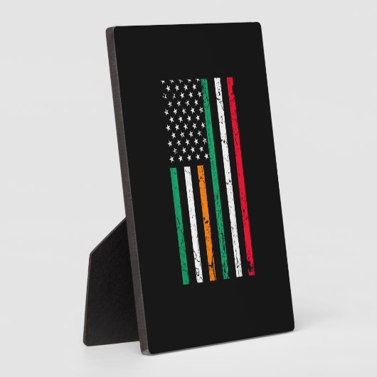 Italienisch-amerikanische Flagge Irland Italien ST Fotoplatte (Seite)