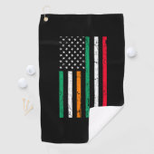 Italienisch-amerikanische Flagge Irland Italien ST Golfhandtuch (Insitu)