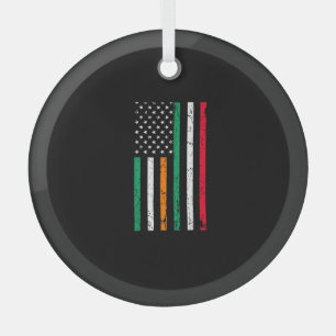 Italienisch-amerikanische Flagge Irland Italien ST Ornament Aus Glas