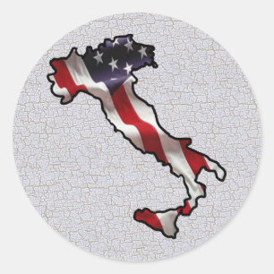 Italienisch-amerikanische Flagge Runder Aufkleber