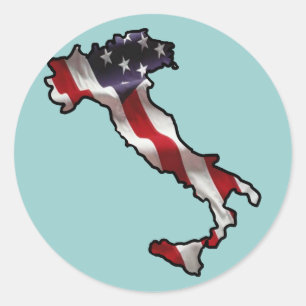 Italienisch-amerikanische Flagge Runder Aufkleber