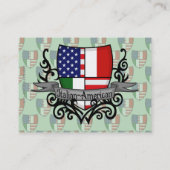 Italienisch-Amerikanische Schild-Flagge Visitenkarte (Rückseite)