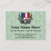 Italienisch-Amerikanische Schild-Flagge Visitenkarte (Vorderseite)