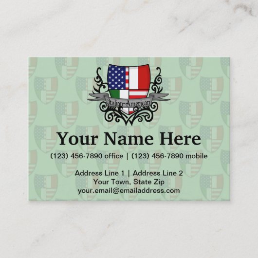 Italienisch-Amerikanische Schild-Flagge Visitenkarte (Vorderseite)