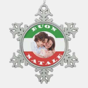 Italienisch-Amerikanische Schneeflocken Zinn-Ornament