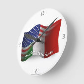 Italienisch-amerikanische Waving Flag Runde Wanduhr (Winkel)