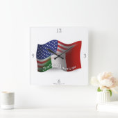 Italienisch-Amerikanische wellenartig bewegende Quadratische Wanduhr (Zuhause)