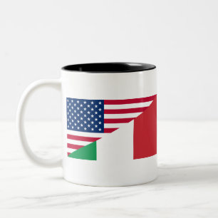 Italienisch-Amerikanischer Stolz US-Italien-Flagge Zweifarbige Tasse