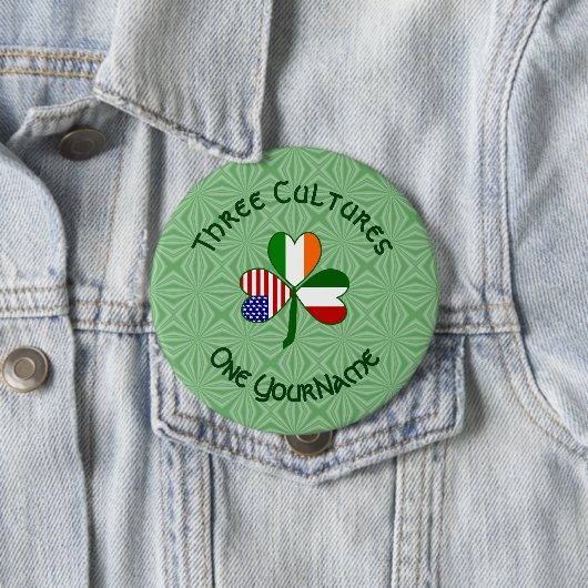 Italienisch-amerikanisches Kleeblatt-Flag Personal Button (Beispiel)
