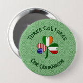 Italienisch-amerikanisches Kleeblatt-Flag Personal Button (Vorne & Hinten)