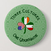 Italienisch-amerikanisches Kleeblatt-Flag Personal Button (Vorderseite)
