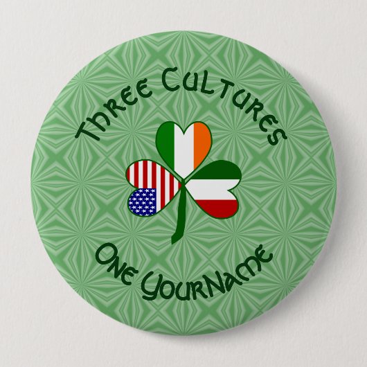 Italienisch-amerikanisches Kleeblatt-Flag Personal Button (Vorderseite)