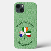 Italienisch-amerikanisches Kleeblatt-Flag Personal Case-Mate iPhone Hülle (Rückseite)