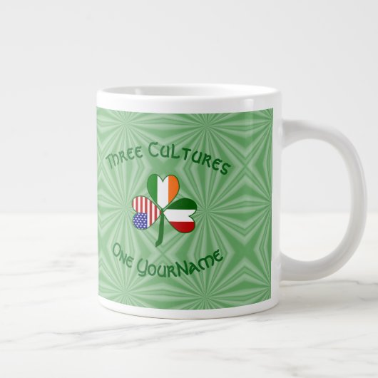 Italienisch-amerikanisches Kleeblatt Personalisier Jumbo-Tasse (Rechts)