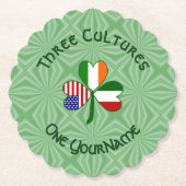 Italienisch-amerikanisches Kleeblatt Personalisier Untersetzer (Vorderseite)