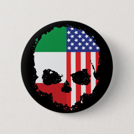Italienisch-amerikanisches Schädeldesign mit Flagg Button