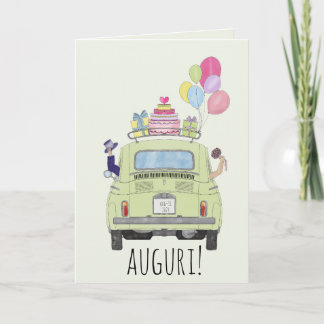 Italienisch Auguri Hochzeitstag Fiat 500 Karte