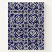 Italienisch Azulejo Blaues geometrisches Rezept Notizblock (Rückseite)