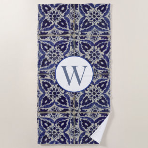 Italienisch Azulejo Mit Monogramm Strandtuch