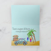 Italienisch Birthday Aloha Surf Fiat 500 Karte (Innenseite)
