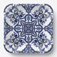 Italienisch blau-weiß sizilianisch Majolica Mosaik