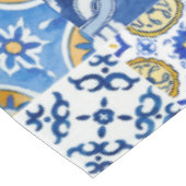 Italienisch Blau, Weiß und Gelb Mittelmeer Muster Tischdecke (Schrägansicht)