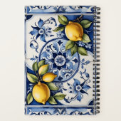 Italienisch blaue Fliesen und Zitronen Ihr Namensr Notizblock (Rückseite)