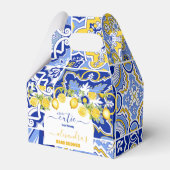 Italienisch blaue Fliesen Wasserfarben Zitrone Bab Geschenkschachtel (Vorderseite)