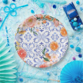 Italienisch-blaue Kacheln Mediterranes Brautparty Pappteller (Party)