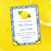 Italienisch-blaue Tile - Lemon Wedding Einladung