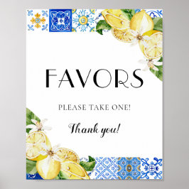 Italienisch Blauer Lemon Lieblingszeichen Poster