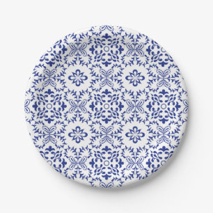 Italienisch Blaues Mosaik Tile Pappteller