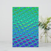 Italienisch Blue Mermaid Motif Art Print Briefpapier (Stehend Vorderseite)