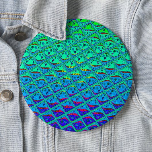 Italienisch Blue Mermaid Motif Art Print Button (Beispiel)