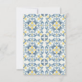 Italienisch Blue Tile Lemon Wedding Dankeskarte (Rückseite)
