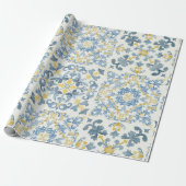 Italienisch Blue Tile Lemon Wedding Geschenkpapier (Ungerollt)