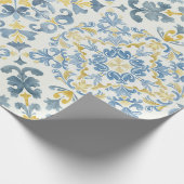 Italienisch Blue Tile Lemon Wedding Geschenkpapier (Ecke)