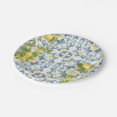 Italienisch Blue Tile Lemon Wedding Pappteller (Schrägansicht)